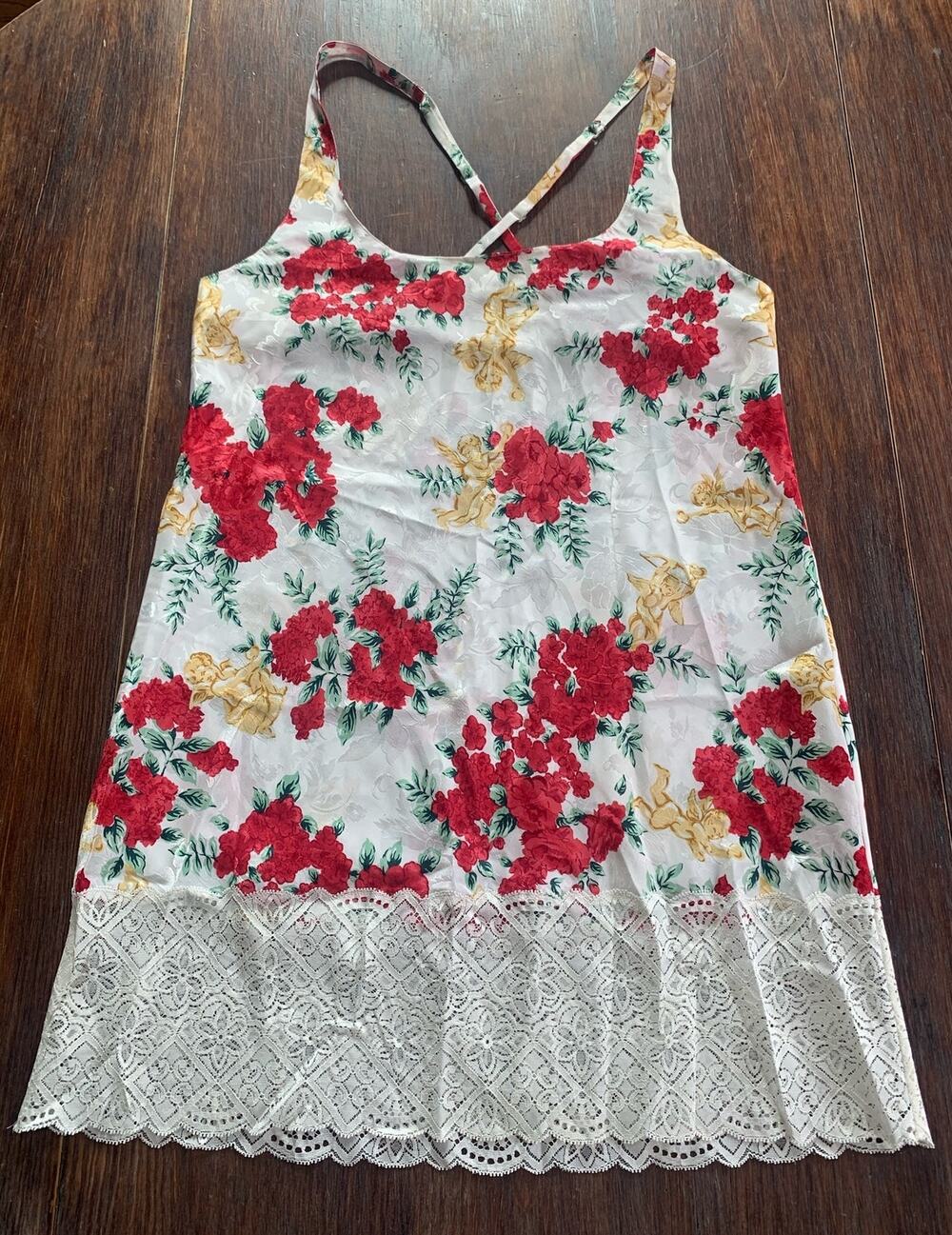 Vintage Victoriaโs Secret Gold Label Floral Lace Slip Dress- medium